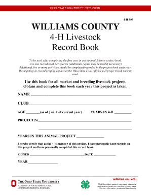 Fillable Online Williams Osu H Williams County Williams Osu Fax