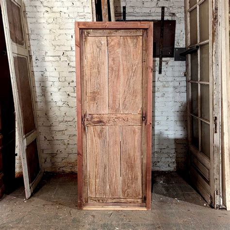 Oak Closet Door With Frame Cm Mat Riaux Authentiques