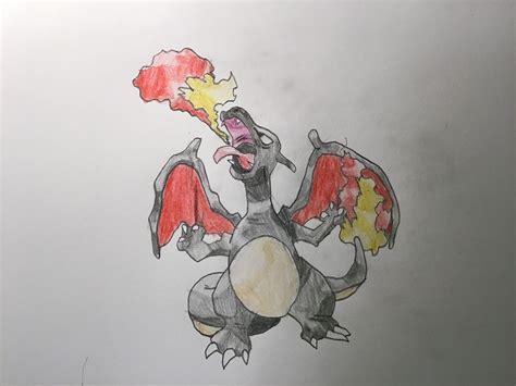 Drew this shiny Charizard in Red & Blue style : r/Pokemonart