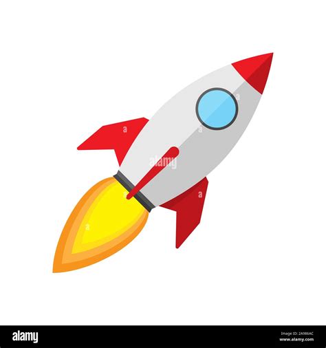 Vector Rocket ship icon. Color Rocket launch isolated. Rocket icon in ...