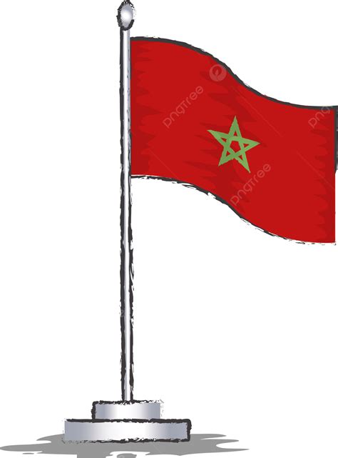 Marruecos Bandera Vector Ilustración Png Marruecos Bandera Vector