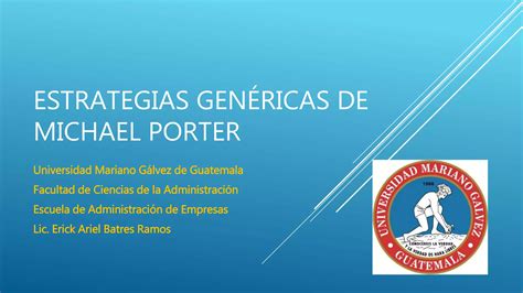 Estrategias Genéricas De Michael Porter Ppt