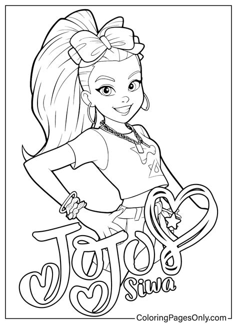Cute Jojo Siwa Coloring Page - Free Printable Coloring Pages