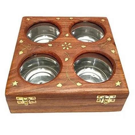 Square Brown Bowl Wooden Dry Fruit Box At Rs In Saharanpur Id