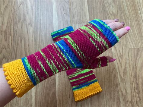 Knitted Women Half Gloves Knit Gloves Without Fingers Etsy