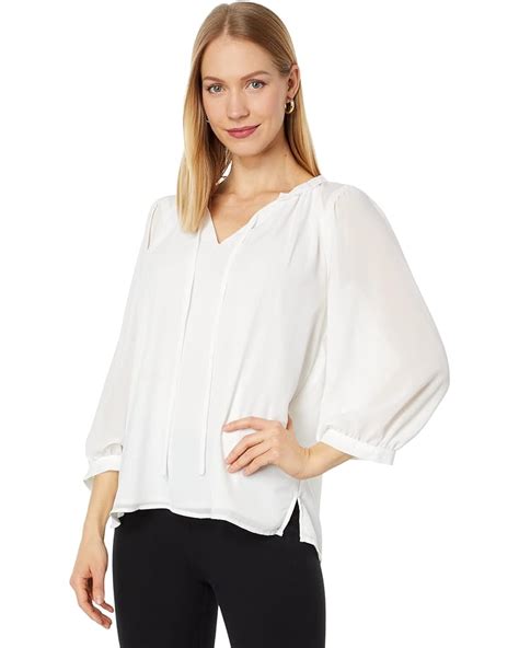 Vince Camuto Raglan Peasant Split Neck Blouse Pm