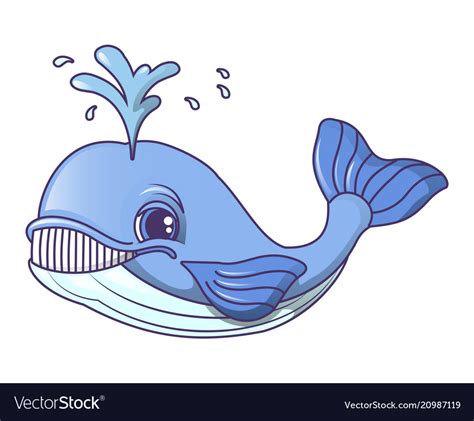 Cute Whale Icon Cartoon Style Royalty Free Vector Image