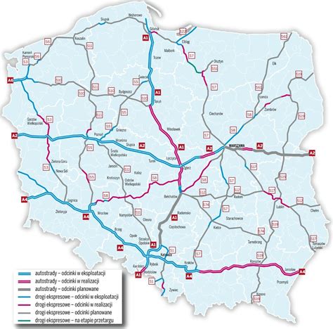 Autostrady na ostatnią chwilę ale są MAPA AUTOSTRAD W POLSCE