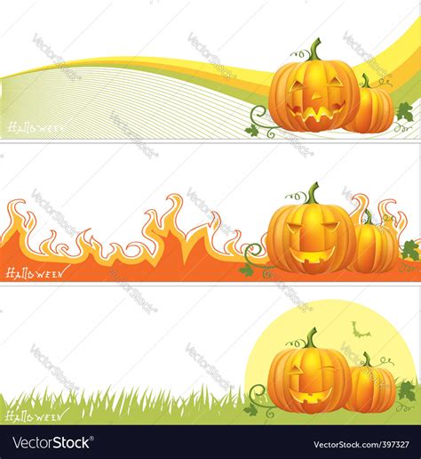 Halloween pumpkin banner Royalty Free Vector Image