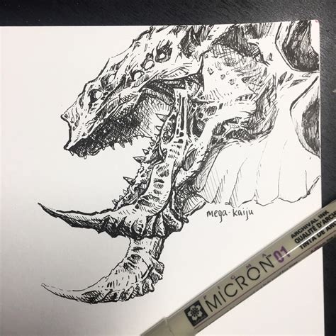 Ink doodle of a mega kaiju from pacific rim :) : r/drawing