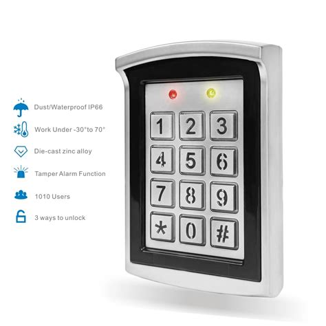 Standalone Metal Case Door Access Readers Access Control Keypad Waterproof Rfid Card 125khz