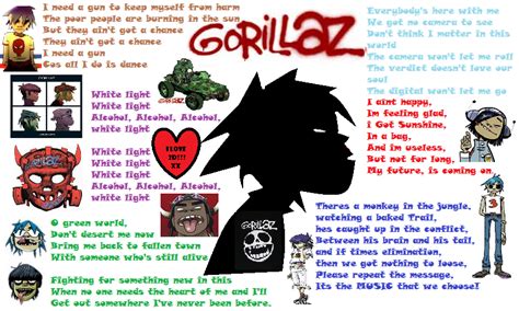 Gorillaz Lyrics Wallpaper By Ilove2dgorillaz On Deviantart