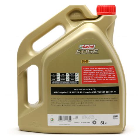 Castrol Edge 5W 30 LL Fluid Titanium ex FST Motoröl Longlife III 5l