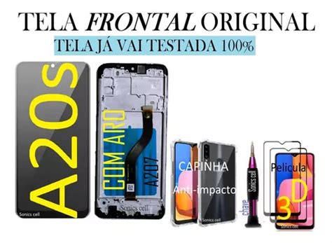 Tela Frontal Original A20s C aro pelíc 3d capinha 3d chave Frete grátis