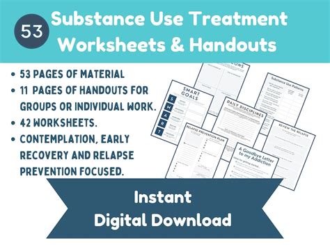 Sobriety Addiction Treatment Worksheets And Handouts Early Recovery