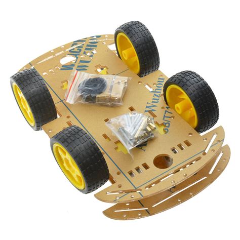 2WD 4WD Robot Smart Car Chassis Kits With Speed Encoder 65x26mm Tire