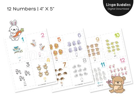 Chinese Numbers Flashcards Printable Counting Flashcards | Etsy