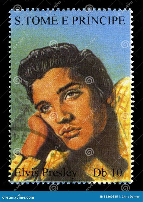 Elvis Presley Postage Stamp From S Tome E Principe Editorial Image