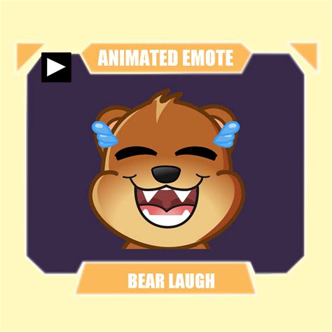 ANIMATED Bear Laughing Emote for Twitch Discord Youtube Stream - Etsy