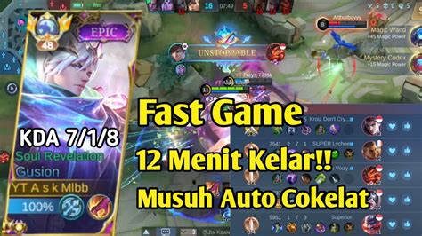 Gameplay Gusion Hyper Vs Bane Fast Game Bantai Musuh Sampai Cokelat