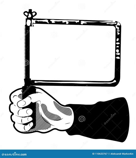 Hacksaw Vintage Template Vector Illustration Cartoondealer