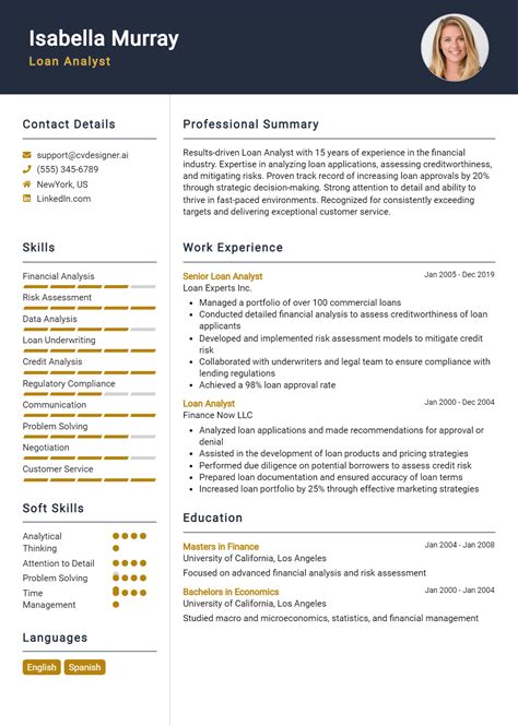 Loan Analyst Resume Example For 2024 How To Create A Professional CV