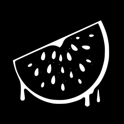 Premium Vector Watermelon Black And White Vector Illustration