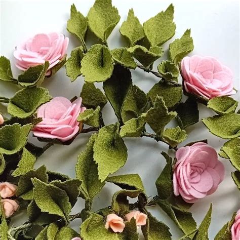 Handmade Felt Faux Flower Bouquets Garlands On Instagram Rose