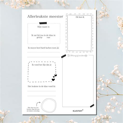 Printable Vriendenboekje Voor Meester Koestert