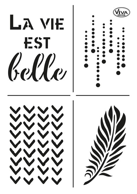 Universal Stencil DIN A5 La Vie Est Belle Vintage Steampunk