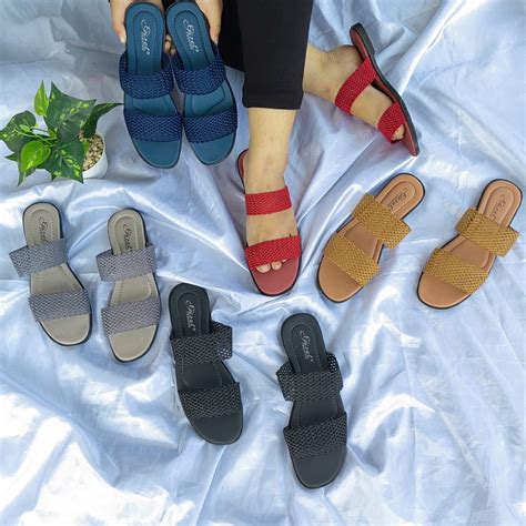 Jual Sandal Wanita Flat Rajut Import Motif Rotan Shopee Indonesia