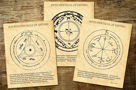 SATURN PENTACLES Of SOLOMON 7 Printable Pages In 2022 Pentacle