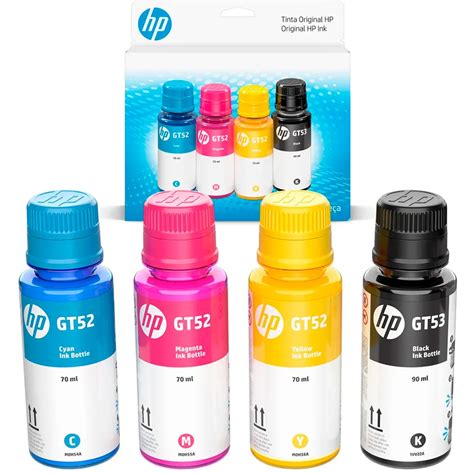 Kit Garrafa De Tinta Hp Gt F N Al Para Smart Tank Preto Ciano