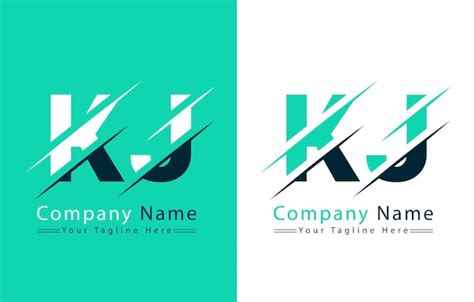 Eléments Du Concept De Conception Vectorielle Du Logo Kj Vecteur Premium