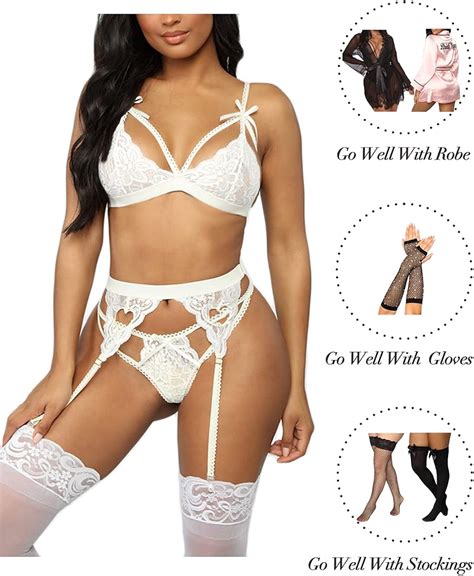 Buy Kaei Shi Sexy Lingerie For Women Heart Lingerie Set With Garter