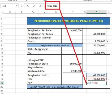 Cara Menghitung Pajak Pph Dengan Rumus Excel Rumus If Neicytekno