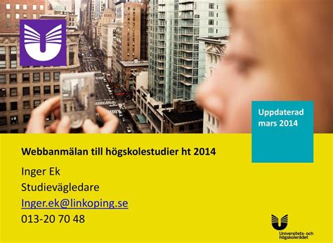 Uppdaterad mars 2014 Webbanmälan till högskolestudier ht PDF Free Download