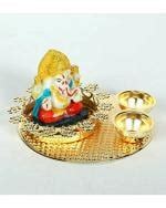 Buy Itiha Gold Metal Haldi Kumkum With Separate Ganesha Idol Ideal