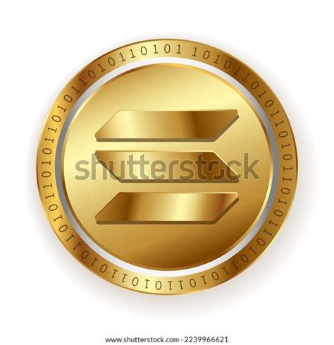 Solana Sol Cryptocurrency Golden Coin Symbol Stock Vector Royalty Free