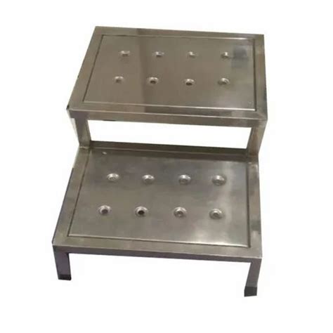 Stainless Steel Silver Hospital Double Foot Step Polished At Best