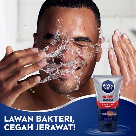 Jual Nivea Men Personal Care Men Acne Oil Clear Acne Defense Foam 100 Ml Shopee Indonesia