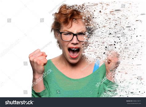 Frustrated Angry Woman Female Model Exploding Stock Photo 580613671