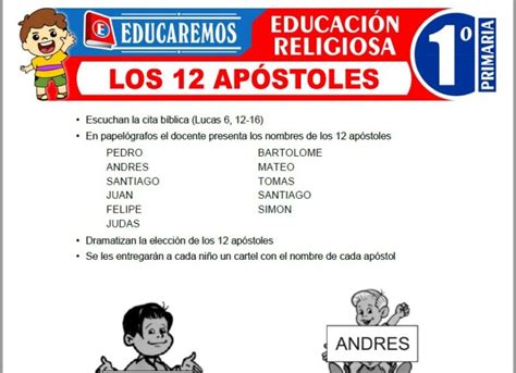 Los 12 Apóstoles Para Primero De Primaria Fichas Gratis 📚