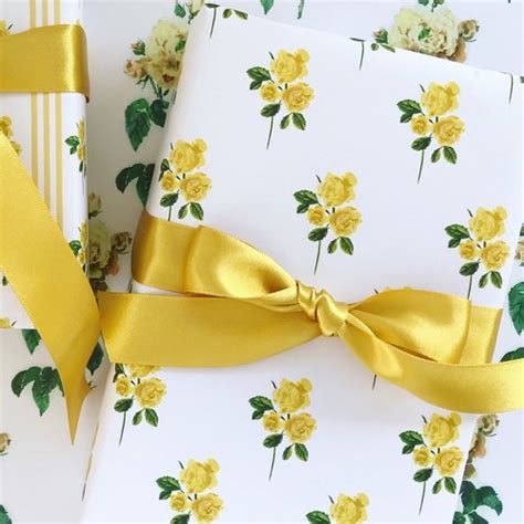 Wrapping Paper Yellow Branch Chinoiserie T Wrap Etsy