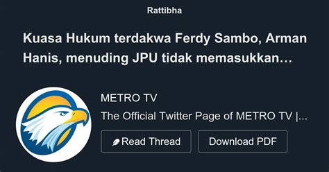 Kuasa Hukum Terdakwa Ferdy Sambo Arman Hanis Menuding Jpu Tidak