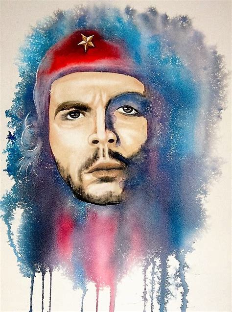 Che Guevara Watercolor By P J Fields Che Guevara Art Potrait