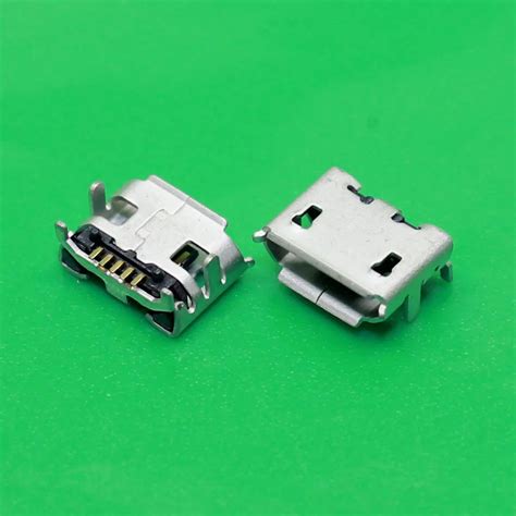 YuXi 10pcs Lot 4 Feet DIP 5P SMD Micro USB Connector V8 Port Charge