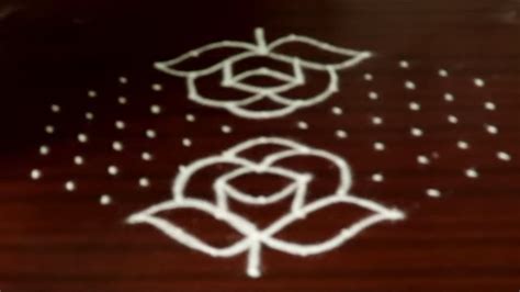 Simple Rose Flower Kolam With Dots Easy Flower Rangoli Easy Kolam