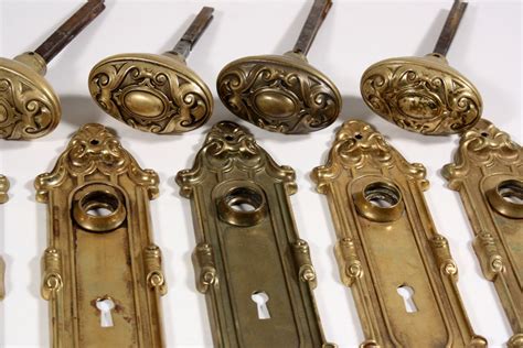 Antique Brass Door Hardware Sets â€œmeridianâ€ By Yale And Towne C 1910 Ndks64 One Available