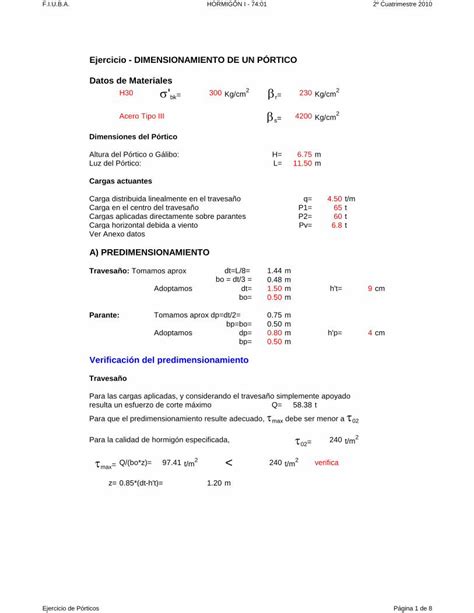 PDF Ejercicio DIMENSIONAMIENTO DE UN Materias Fi Uba Ar 7401 Tp